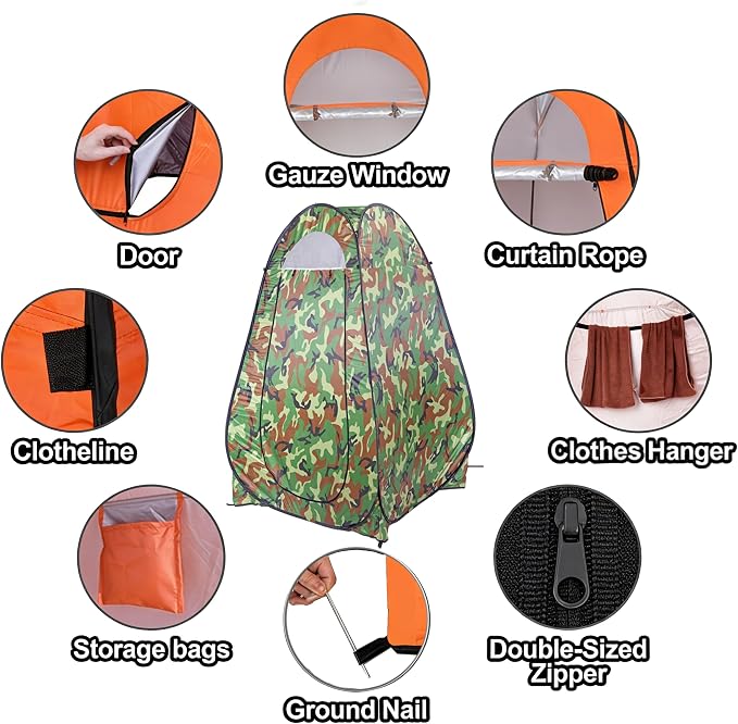 4x4ft Pop Up Privacy Shower Tent - Image 6
