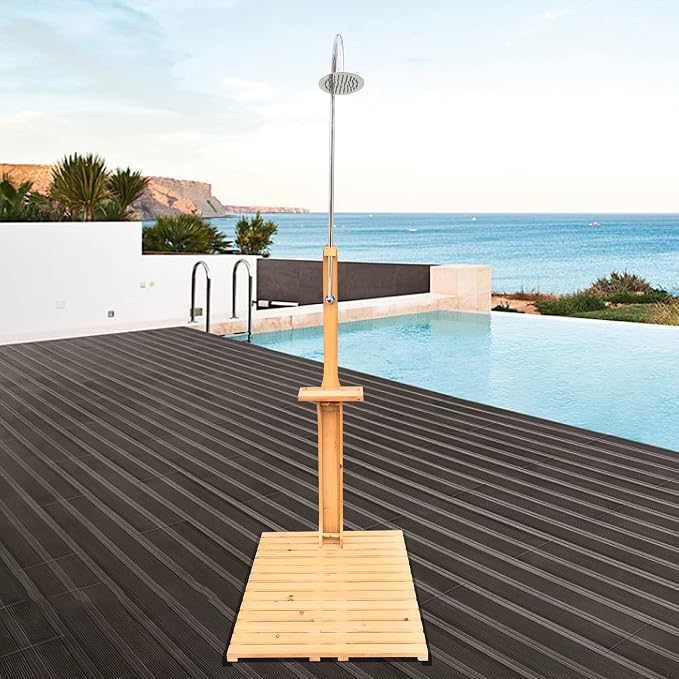Outdoor Shower, Solid Wood Outdoor Shower and Steel Construction by Unknown