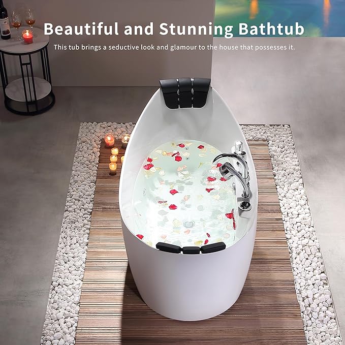 Empava 67" Freestanding Whirlpool Bathtub Oval - Image 3