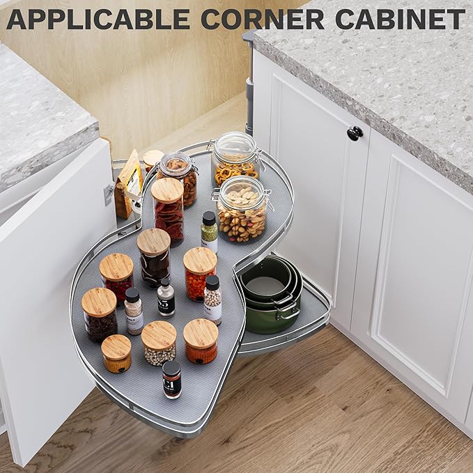 DWVO Corner Cabinet Organizer, 2-Tier Blind Corner Pull Out - Image 2