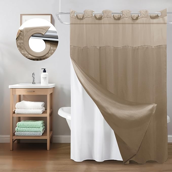 Inhousolu Long No Hook Shower Curtain - Image 8