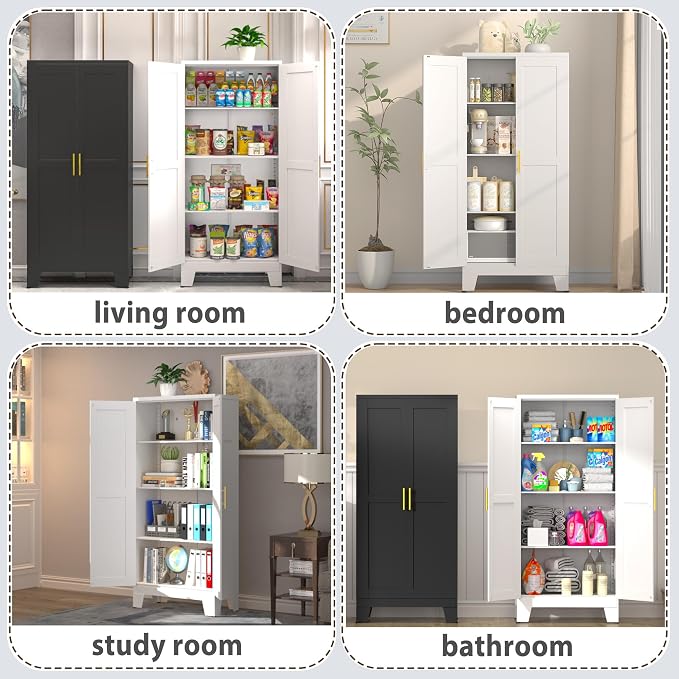 61.02" Pantry Cabinet, Kitchen Pantry Storage Cabinets - Image 6
