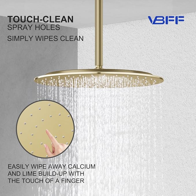 VBFF-Shower Head, rain shower head, 16 inch- Round Shower Head, 1.8 GPM Flow - Image 7