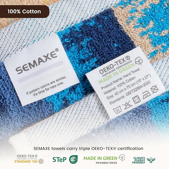 SEMAXE Hand Towels for Bathroom, 100% Cotton Towels - Image 3