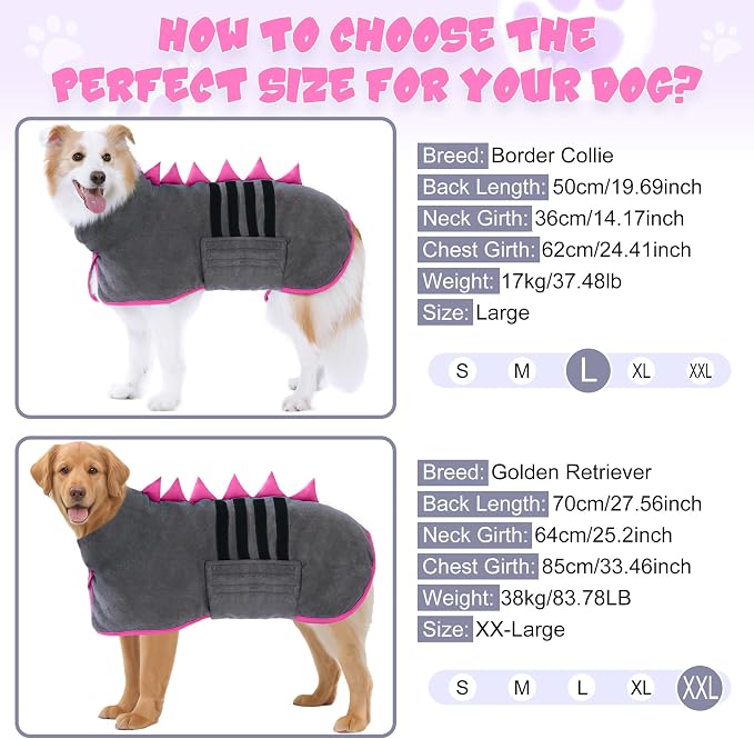 Super Absorbent Dog Bathrobe, Microfiber Bath Robe Towel - Image 6