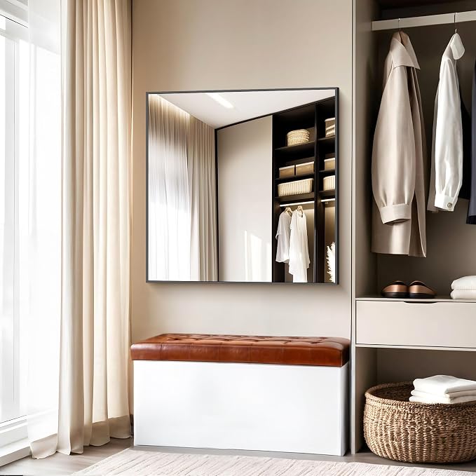 BONEWEI Bathroom Mirror, 48x48 inch Large Wall Mirror - Image 6