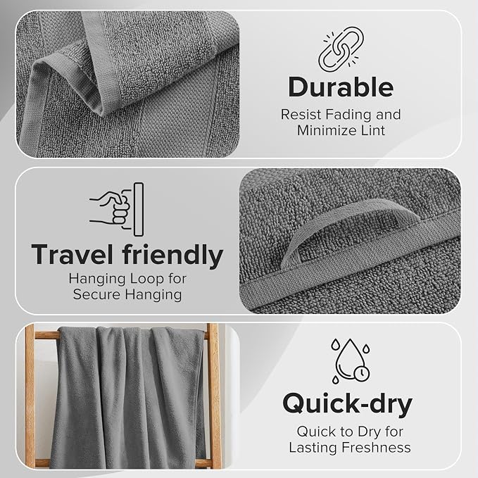 Comfort Spaces Turkish Bathroom Towel Set 6 Piece Luxury Bath Towel Set 2 Hand - Image 6