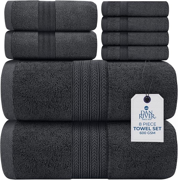 DAN RIVER 8 PC Luxury Bath Towels by DanRiver