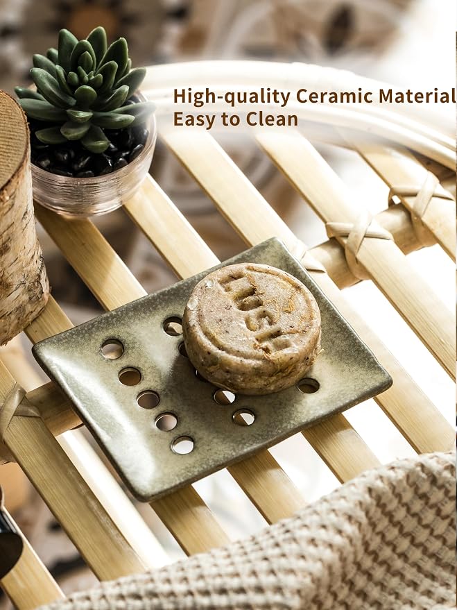 Soap Dish for Shower, Shower Soap Holder for Bathroom, Porcelain Japanese Soap - Image 5