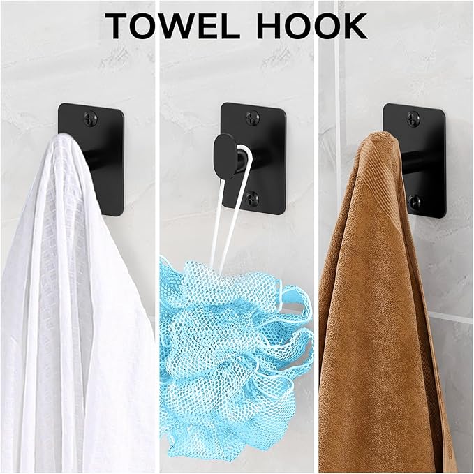 Matte Black Bathroom Accessories Set, 4 Pieces Bathroom Hardware Set, 16 inch - Image 5