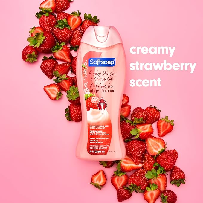 Softsoap Moisturizing Body Wash and Shave Gel, Creamy Strawberry Scent - Image 4