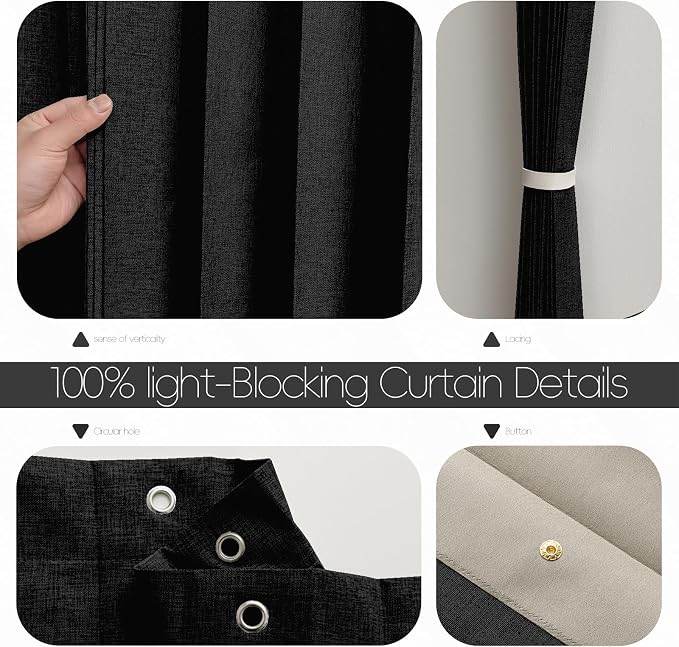 Accordian Door Curtain, 100% Blackout Folding Magnetic Doorway Curtains - Image 5