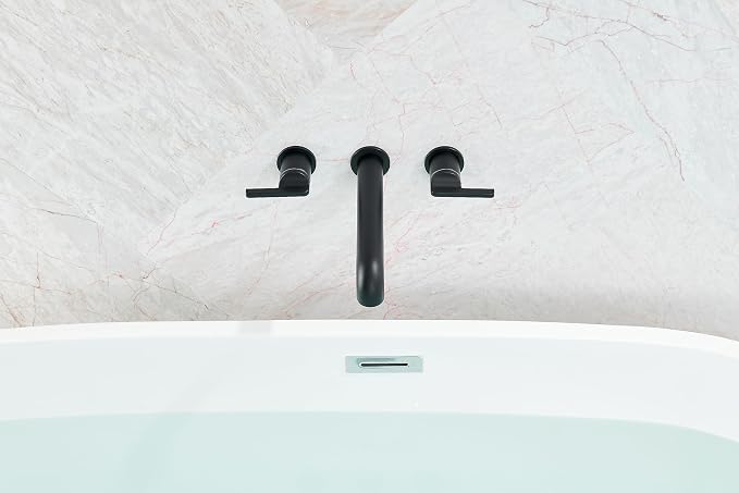 SITGES Solid Brass Wall Mount Tub Filler, High-End Design, High Flow Bathtub - Image 4
