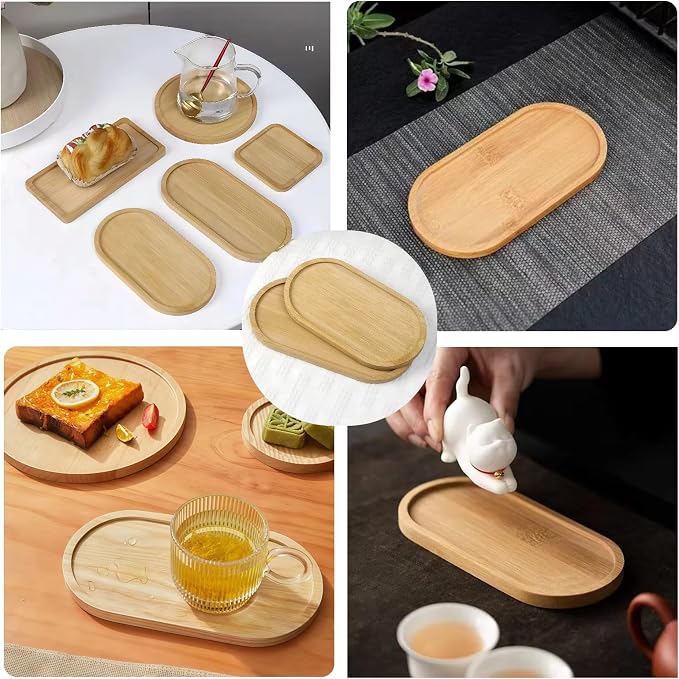 3PCS Bamboo Bathroom Trays - Image 5