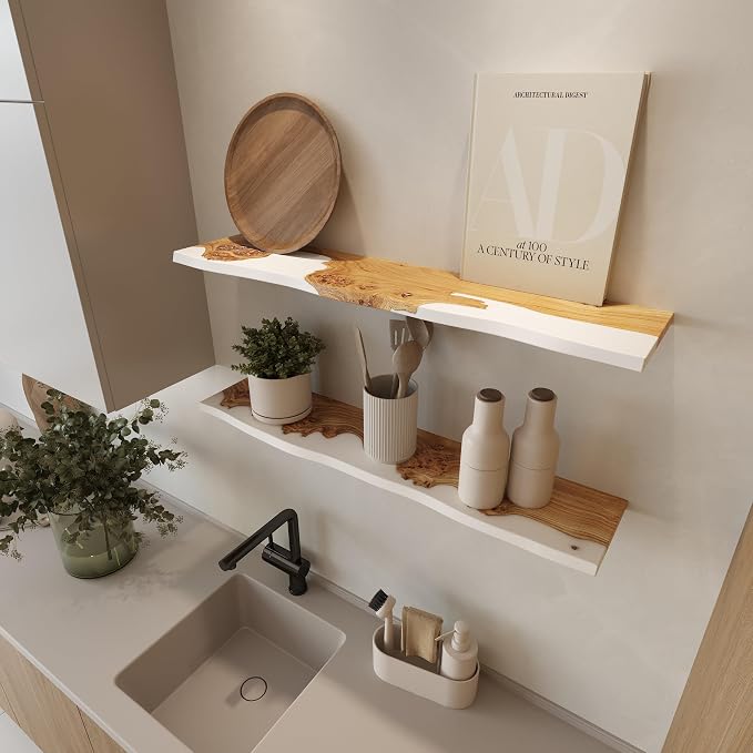 RWA Live Edge Floating Shelf – Unique Wood Floating Shelf - Image 3