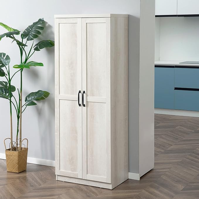 HOMCOM 63" 2-Door Kitchen Pantry, Freestanding Storage Cabinet - Image 2