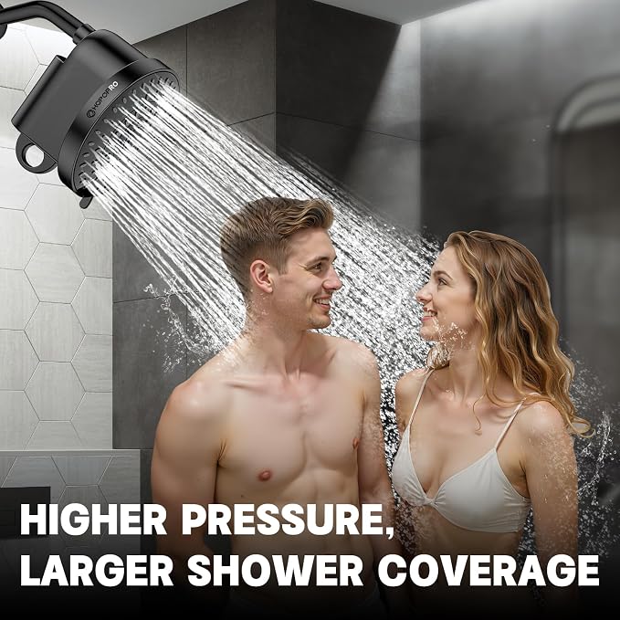 High Flow Filtered Shower Head, HOPOPRO 5 Modes High Pressure Fixed Showerhead - Image 6