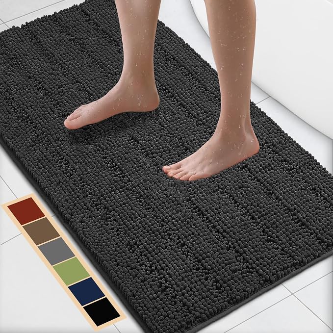 Bcoimo 44"×24" Chenille Bath Mat – Non-Slip by Bcoimo