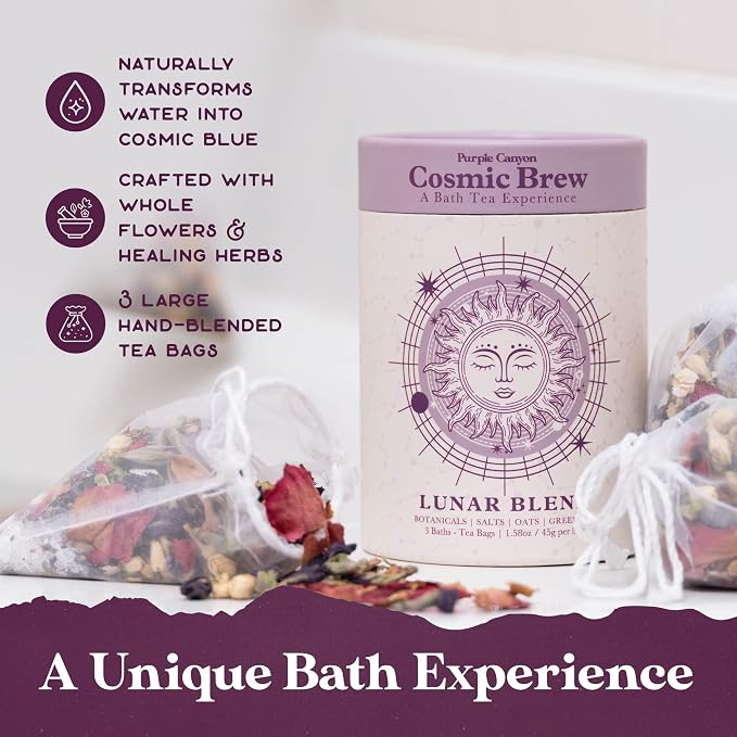 Lunar Blend Bath Tea by Purple Canyon | 3 Relaxing Bath Soaks - Image 2