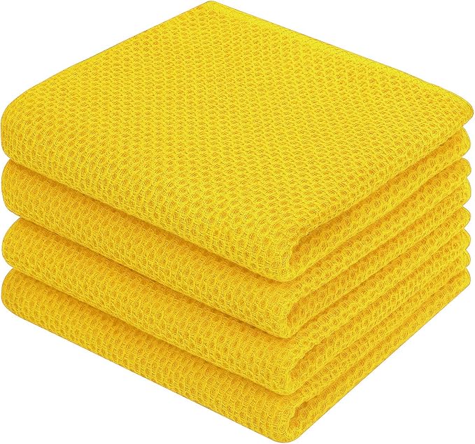 Homaxy 100% Cotton Waffle Weave Kitchen Dish Towels, Ultra Soft Absorbent Quick by Homaxy