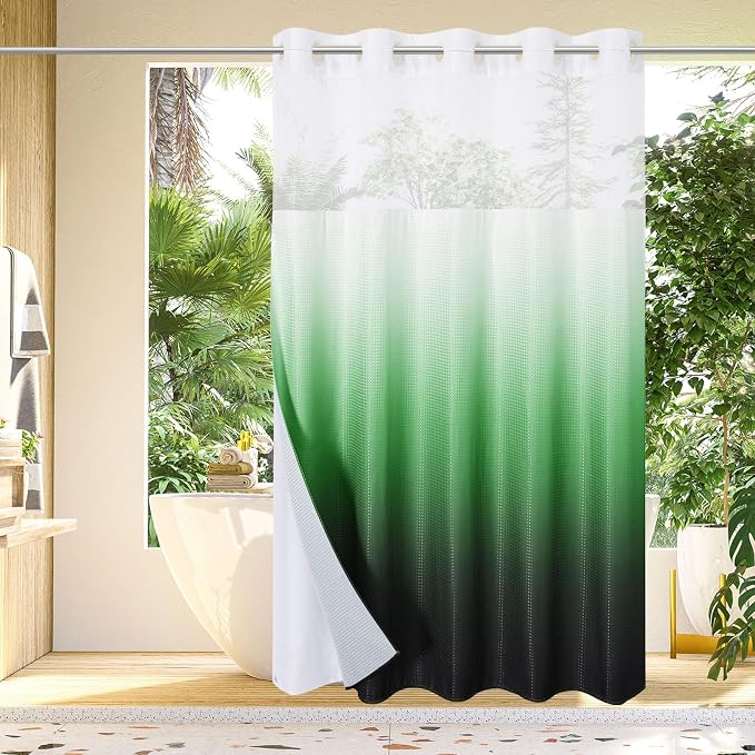 Gibelle No Hook Waffle Weave Shower Curtain by Gibelle