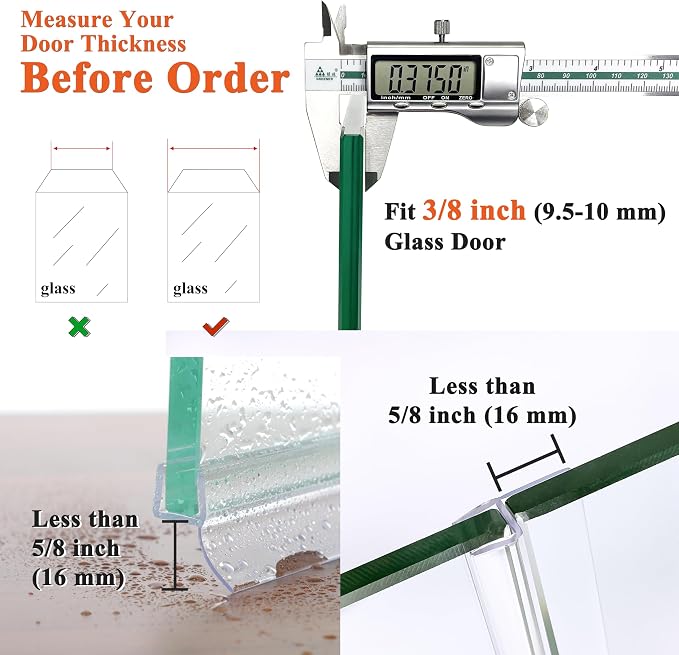 Frameless Shower Door Seal Strip 4 Pack x 39 Inch H - Image 6