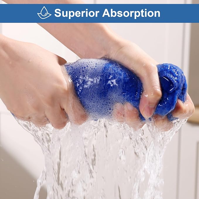 JOYMOOP Microfiber Cleaning Cloths 18 Packs, 11.8" x 11.8" Blue Reusable - Image 3