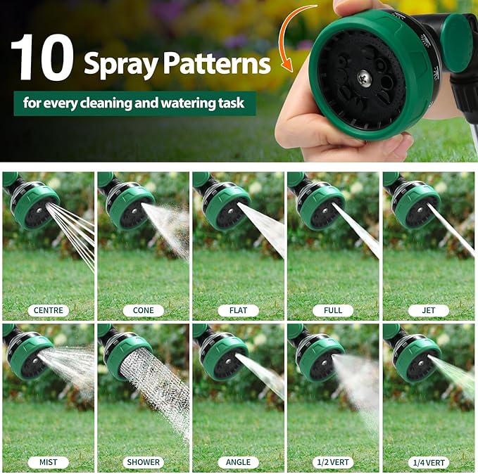 Watering Wand for Garden Hose, 30 Inch, 10 Spray Patterns, Thumb Control Garden - Image 6