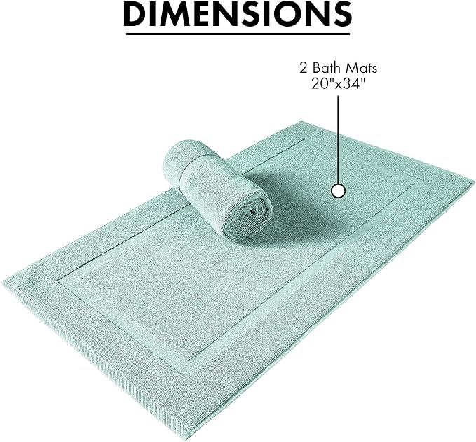 SALBAKOS 100% Turkish Cotton Bath Mat Set 2-Piece - Image 4