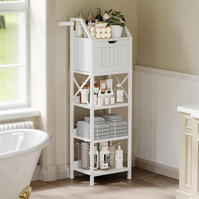 Bathroom Floor Cabinet, 5-Tier Bathroom Storage Organizer Rack - Image 2