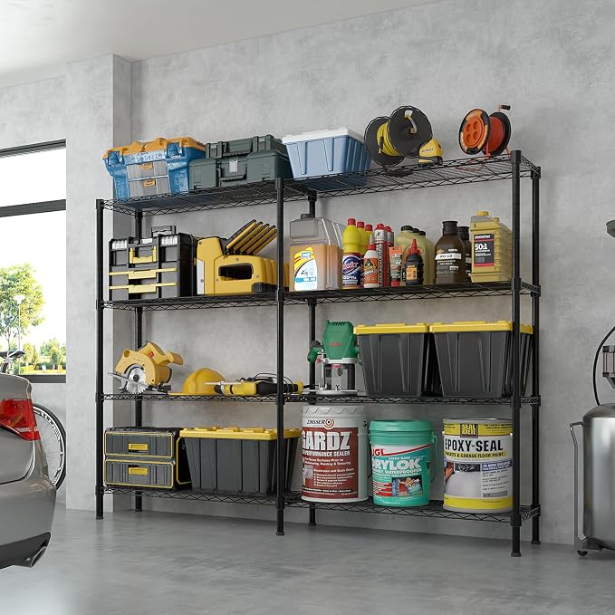 VINGLI 58" W Storage Shelves 1220LBS Heavy Duty Metal Shelving, Upgraded 4 Tier - Image 5