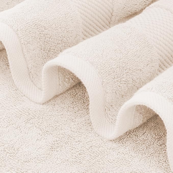 Delara 100% Organic Cotton Towels 650 GSM Plush Feather Touch Quick Dry Bath - Image 4