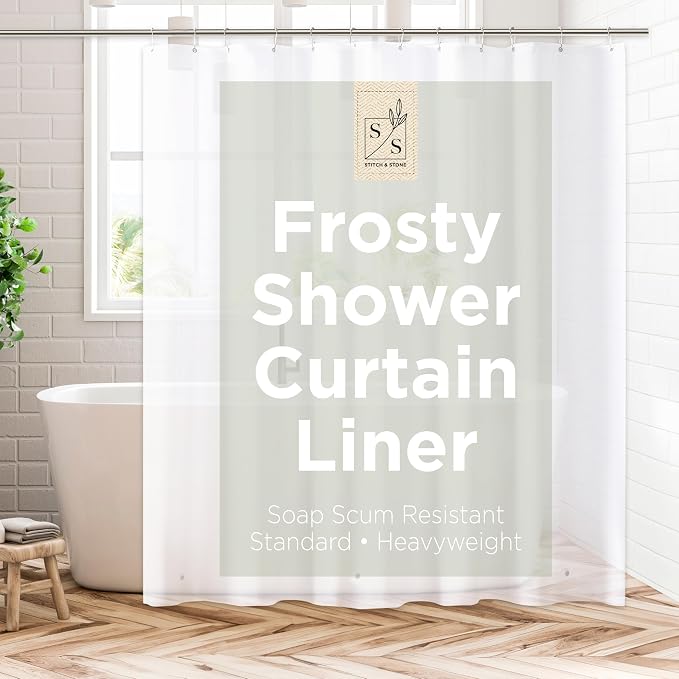 Stitch & Stone Shower Curtain Liner, Premium Heavyweight Durable Waterproof 8g by MainstreamInternational