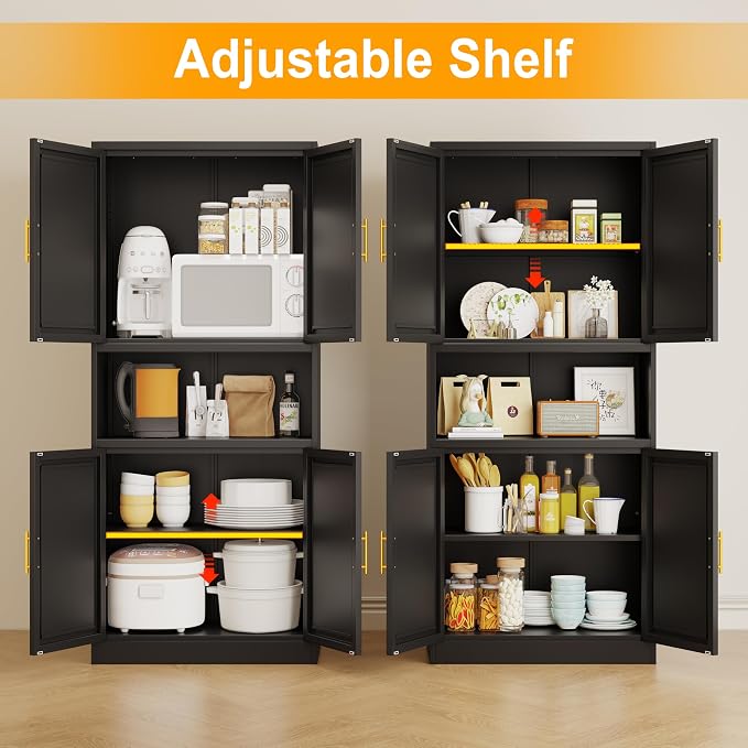 Black Metal Pantry Cabinet - Image 4