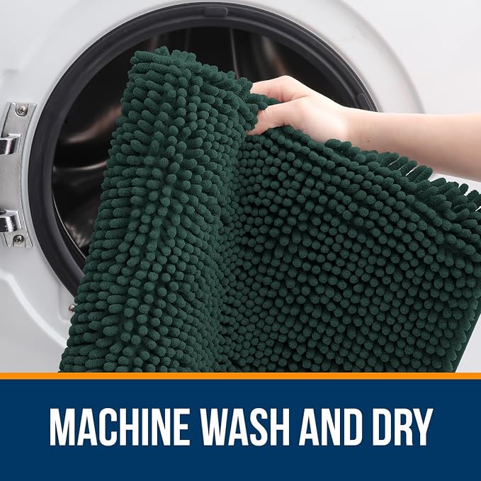 OLANLY Bathroom Rugs Sets 2 Piece, Soft Absorbent Chenille Bath Mats and - Image 4