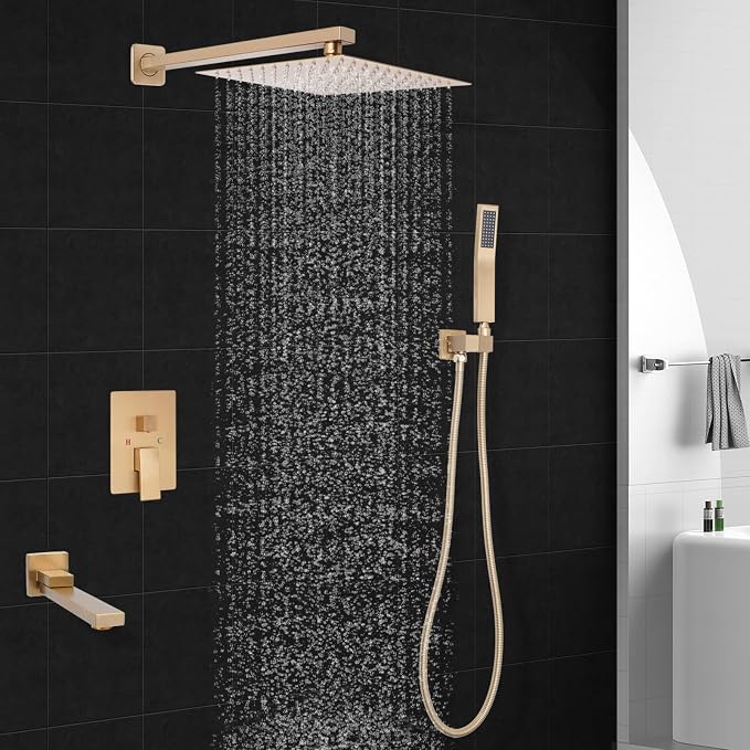 10 inch Square Shower Head and Handheld Set, Gasecoet Shower System - Image 7
