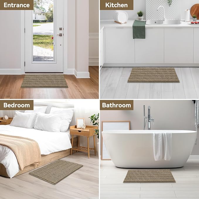 Bcoimo 30"×20" Chenille Bath Mat – Non-Slip - Image 7