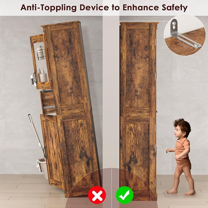 GAOMON 67" Tall Bathroom Cabinet - Image 7