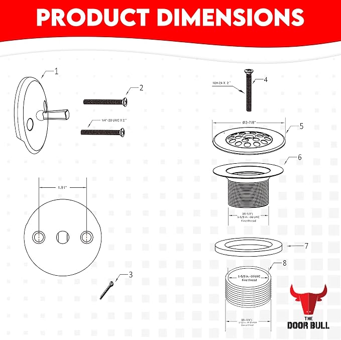 Trip Lever Bathtub Drain Kit - Image 5