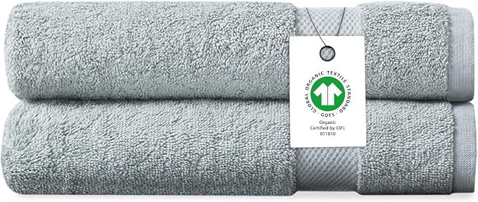 Delara Organic Cotton Luxuriously Plush Hand Towel Pack of 2 | GOTS & OEKO-TEX by Delara