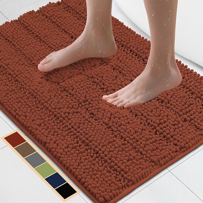 Bcoimo 30"×20" Chenille Bath Mat – Non-Slip by Bcoimo