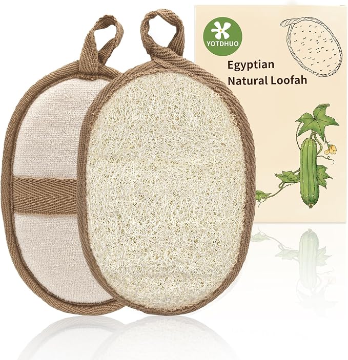 Natural Loofah with Handle, Back Scrubber by YOTDHUO