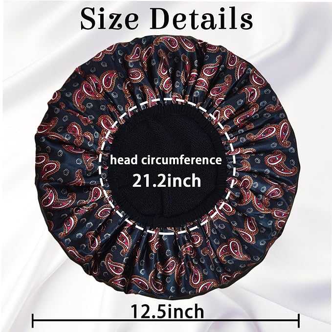 Shower Cap Reusable Waterproof, Terry Lined Shower Caps - Image 5