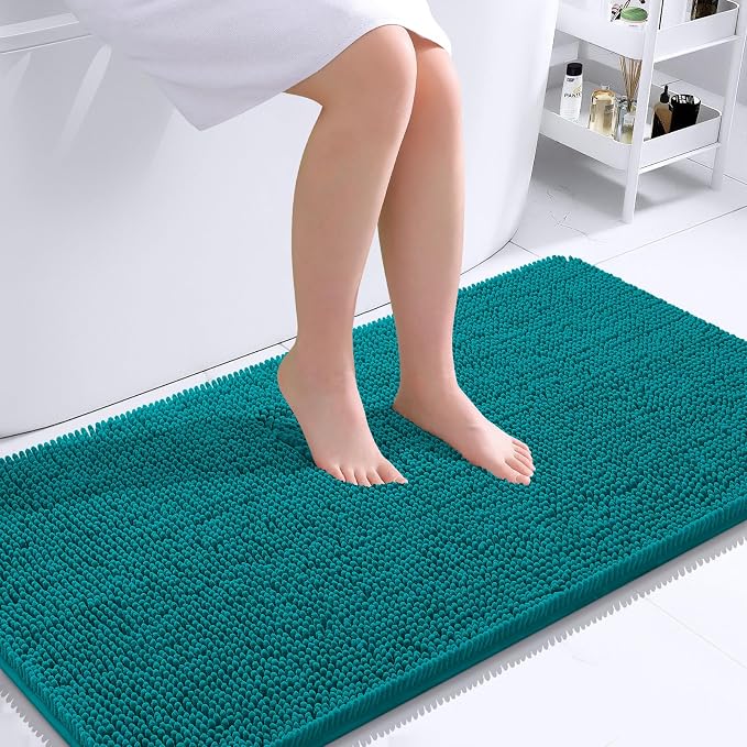 OLANLY Bathroom Rugs 44x24, Extra Soft Absorbent Chenille Bath Rugs, Rubber by OLANLY