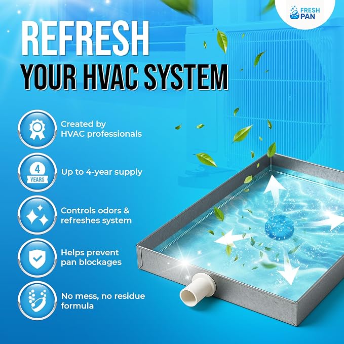 FreshPan AC Drain Pan Tablets | 4 Year Supply of Slow Release AC Condensate Pan - Image 2