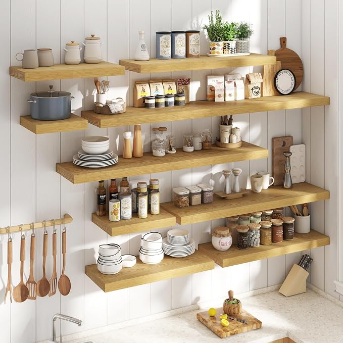 48 Inch Long Floating Shelves for Wall Set of 2, Easy Install Engineered Wood - Image 7