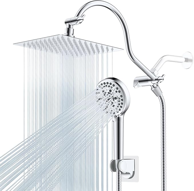 Hibbent All Metal CUPC Certified Shower Head, Handheld Showerhead Combo by Hibbent