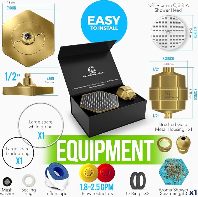 AquaHomeGroup Luxury Filtered Shower Head Set - Image 7