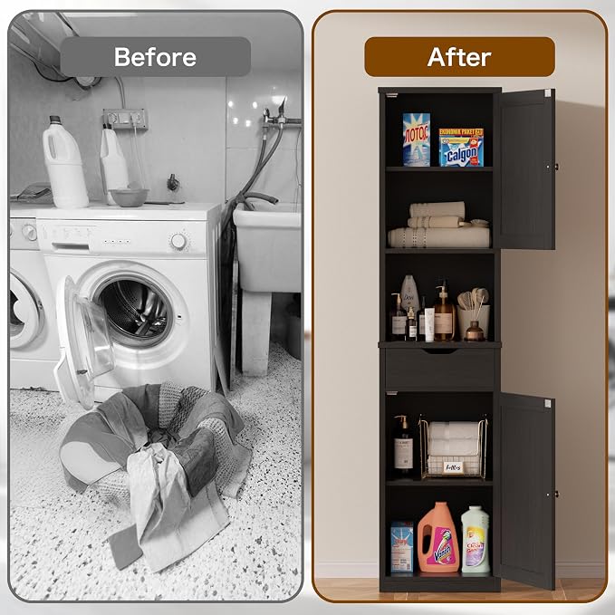 Walsunny Tall Bathroom Storage Cabinet - Image 5