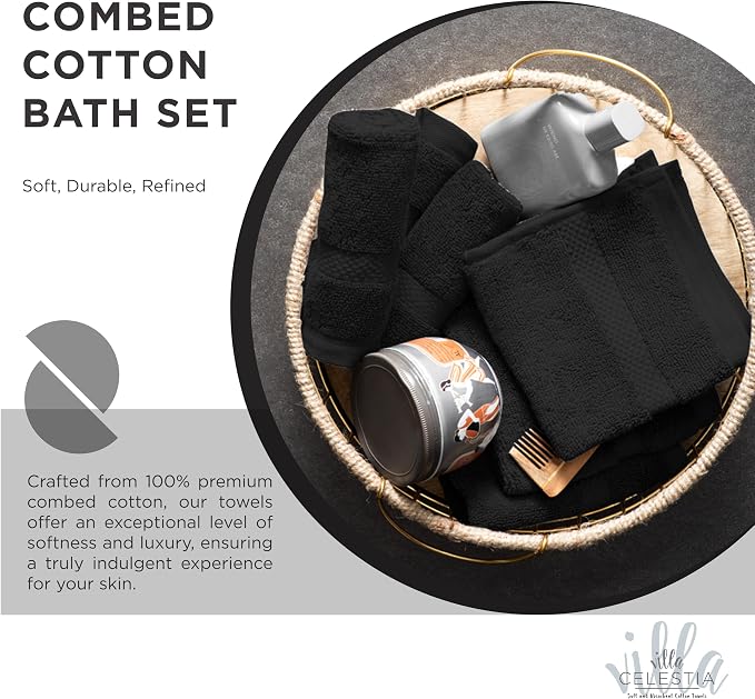 100% Cotton Bath Towel Set of 12-4 Bath Towels, 4 Hand Towels, 4 Wash Cloths - Image 2